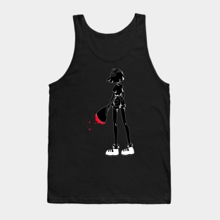 Sad Lofi Aesthetic Anime Girl Holding Roses Tank Top